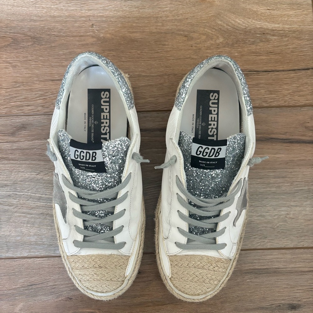 Golden Goose Glitter and Gray Star Sneakers - Picture 4 of 16